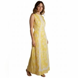 Vintage 60s "The Lilly" Lilly Pulitzer Yellow Floral Maxi Dress Size Large